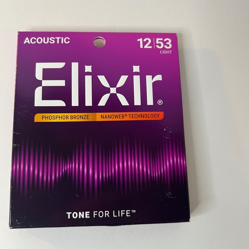 Elixir Acoustic Phosphor Bronze Nanoweb‎ Technology Guitar Strings 12/53